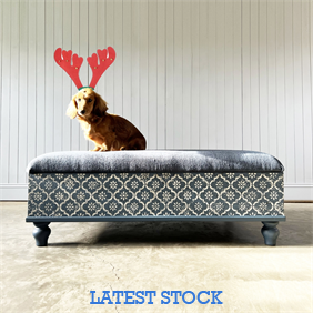Italian Inspired Upholstered Ottoman