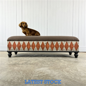 Large Harlequins Upholstered Bench / Footstool 