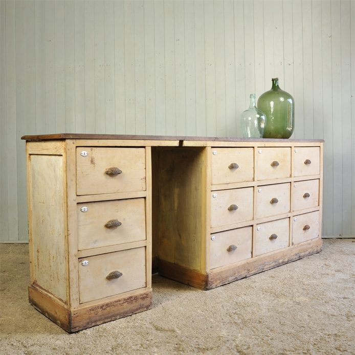 1900's French Multi Drawer Shop Counter Vintage Shop Furniture