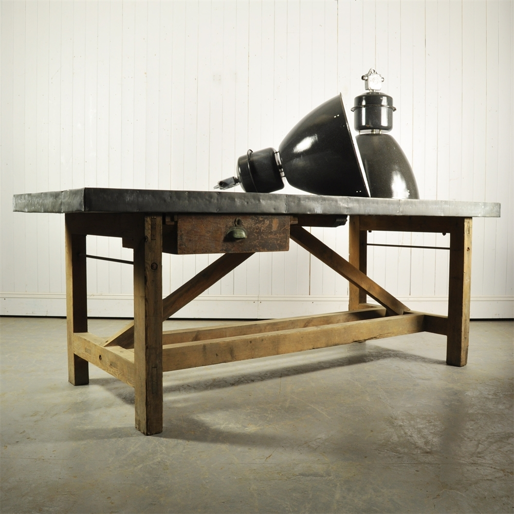 Zinc Industrial Table Original House Vintage and Antique Furniture