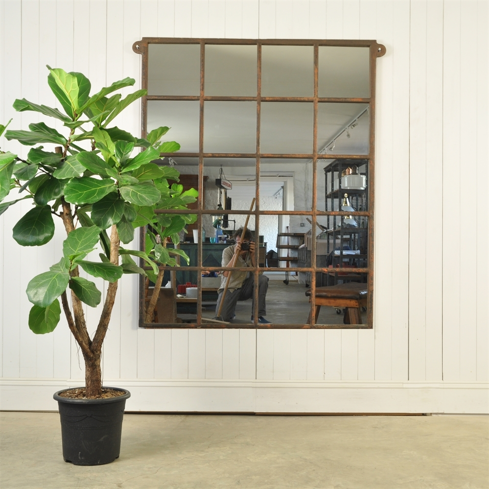 Cast Iron Factory Window Mirror Original House Decorative