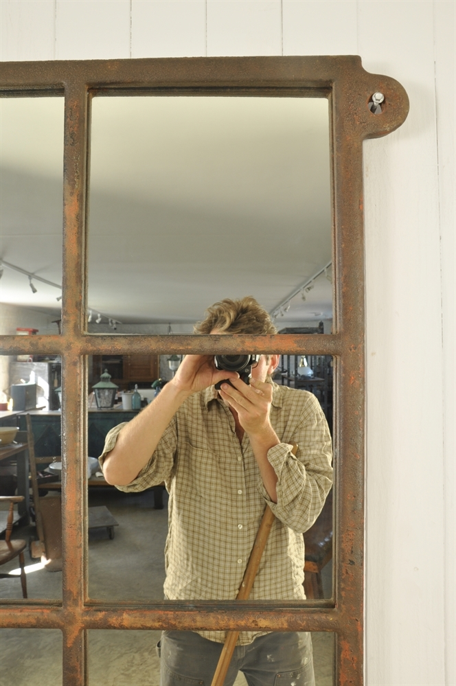 Cast Iron Factory Window Mirror Original House