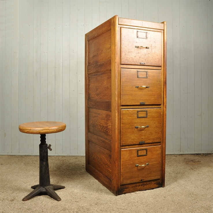 1920 S Oak Filing Cabinet Vintage Furniture Original House