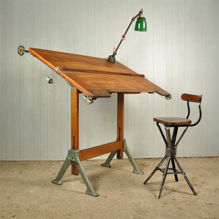 1940 s Architect s Drafting Table Vintage Industrial Furniture