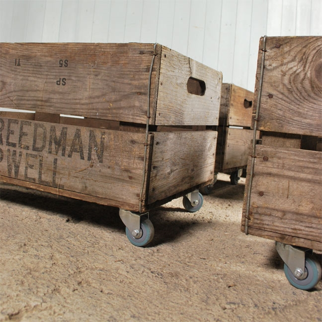 Wooden Fruit Crates With Wheels, Wooden Crate On Wheels Uk