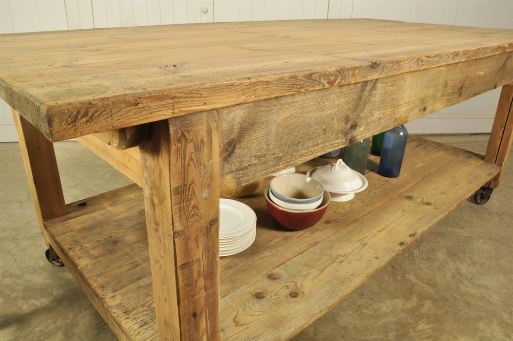 Large Reclaimed Factory Workbench Repurposed Kitchen Island