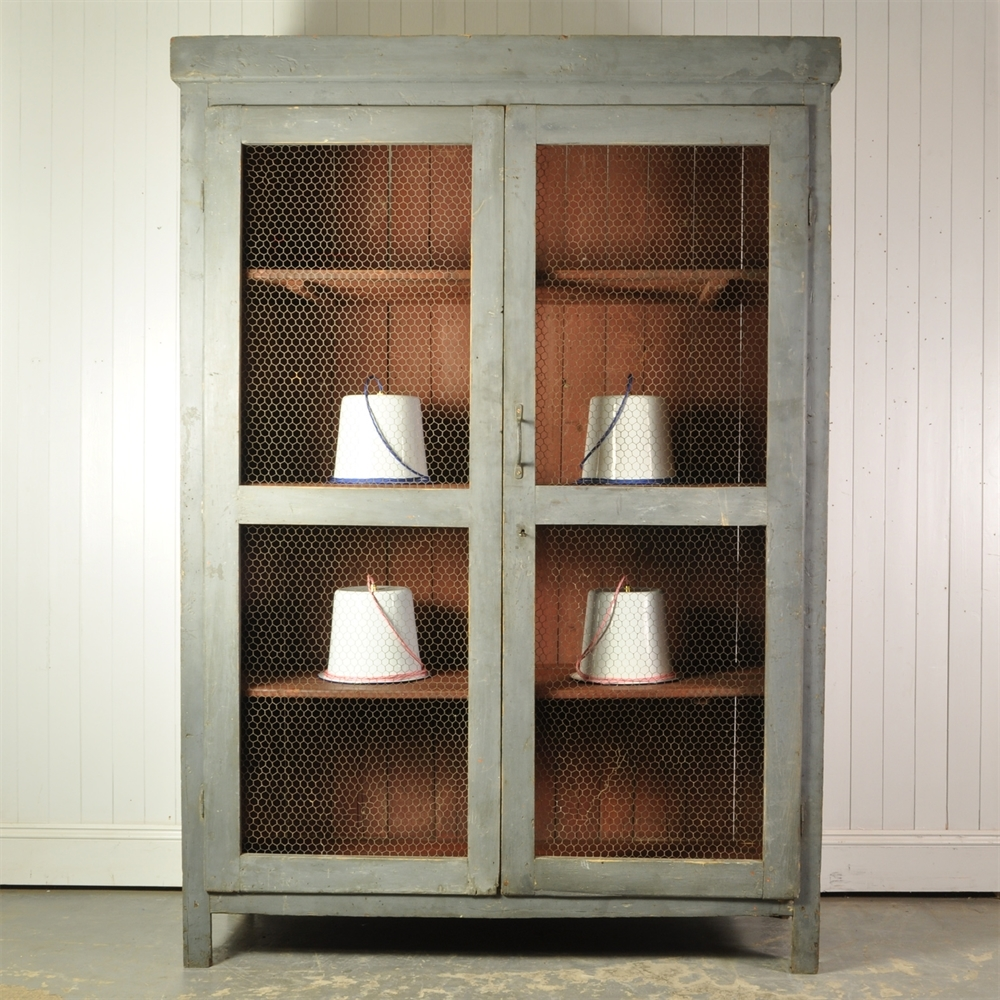 Large Vintage Wire Fronted Cupboard Original House Vintage