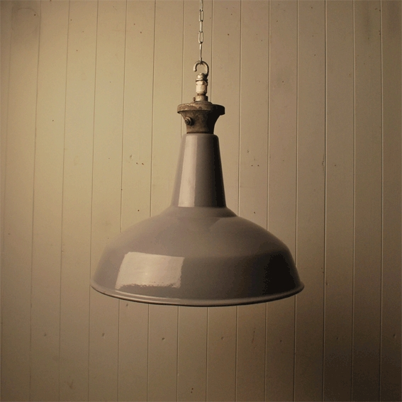 Large Battleship Grey Coolie Can Light Industrial Lighting Original