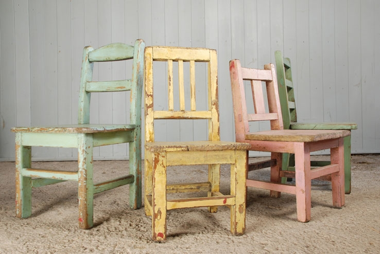 Vintage children's sales wooden chairs