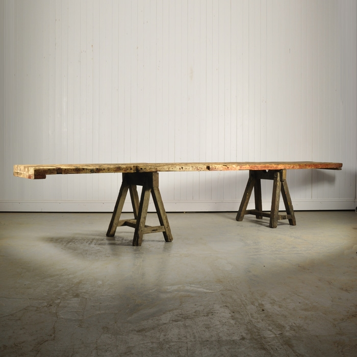 Gigantic Trestle Table Vintage Industrial Furniture Original House