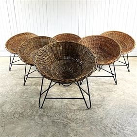 Mathieu Matégot’s Wicker Basket Chairs