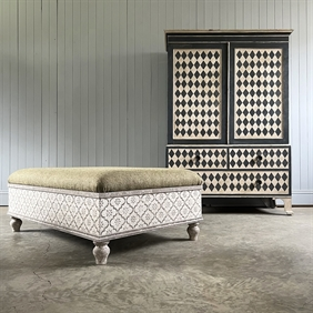 Italian Inspired Upholstered Ottoman