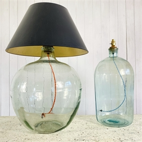 Large Clear Bottle Lamps