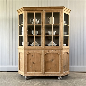 Antique Pine Canted Cabinet