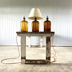 Burnt Orange Bottle Lamps
