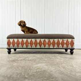 Large Harlequins Upholstered Bench / Footstool 