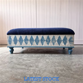 Blue Diamonds Ottoman