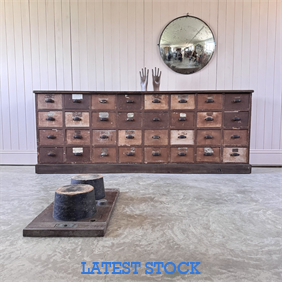Pair of Industrial Bank of Drawers