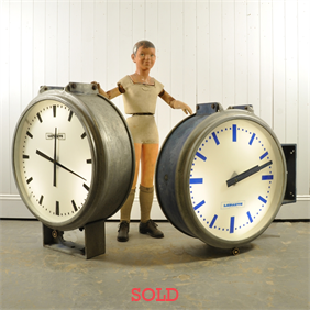 Large Double Sided Station Clock