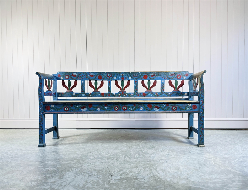 Folk Art Hungarian Bench - Image 3