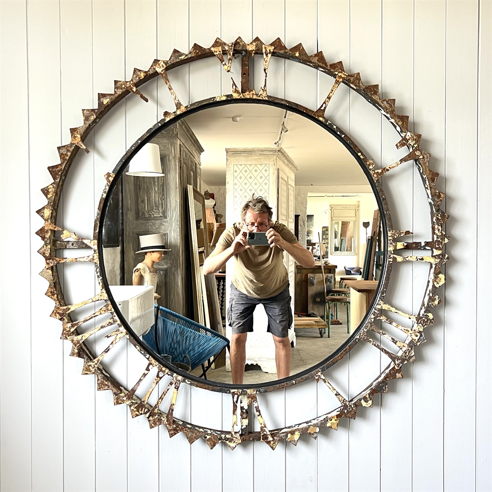 Cast Iron Clock Mirror