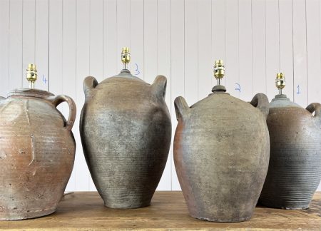 French Stoneware Jar Lamps