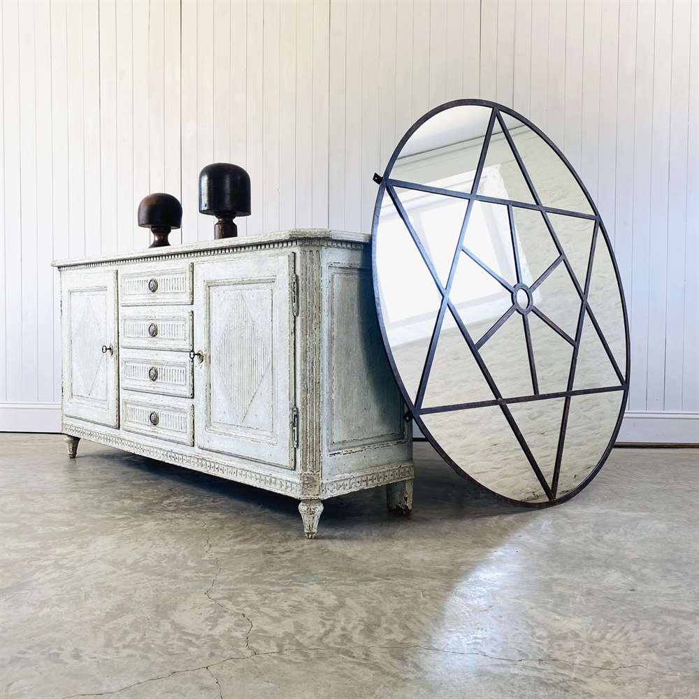 Round Factory Window Mirror