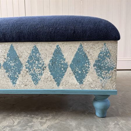 Blue Diamonds Ottoman