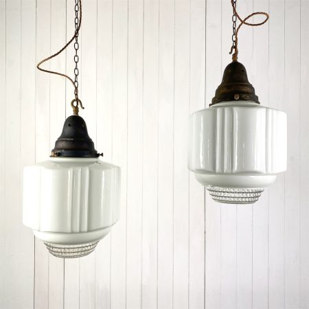 Art Deco Opaline Pendants