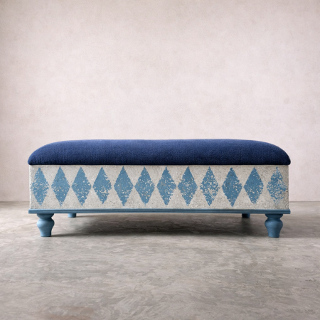 Blue Diamonds Ottoman