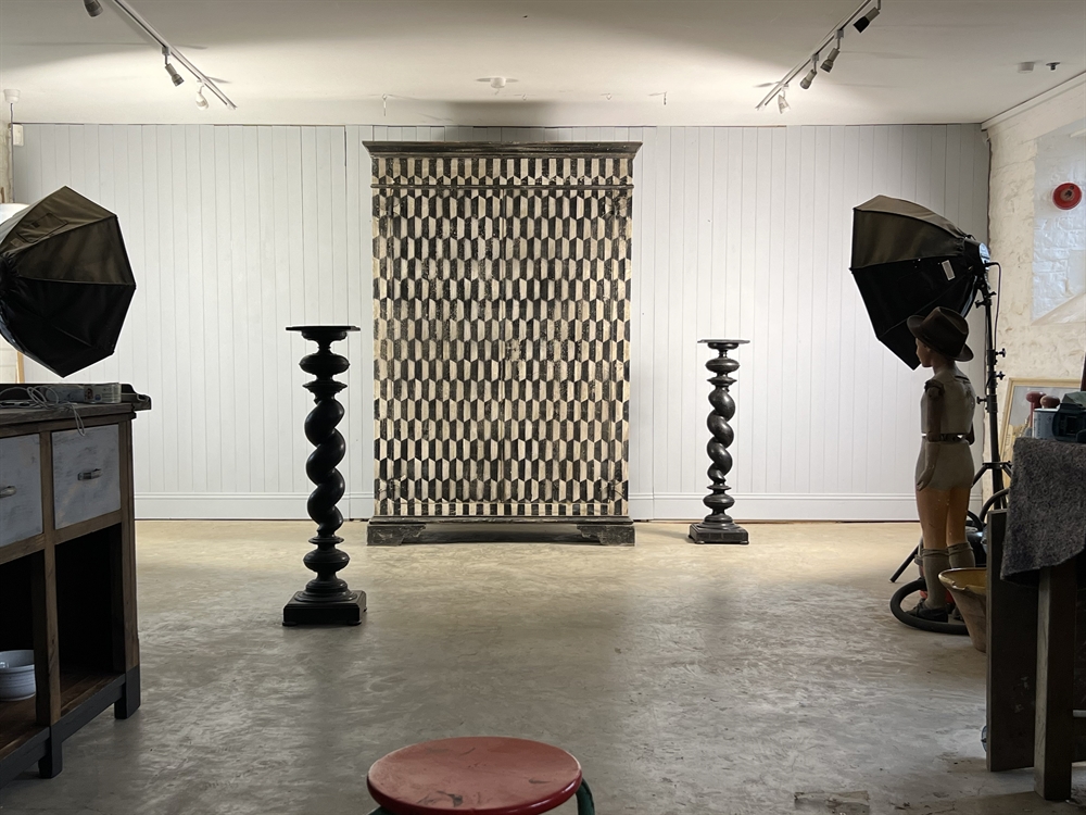 Harlequin Painted Cupboard - Image 5