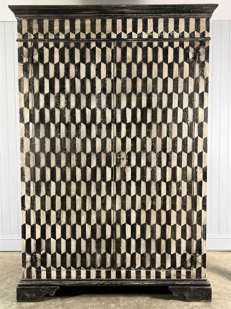 Harlequin Painted Cupboard - Image 9