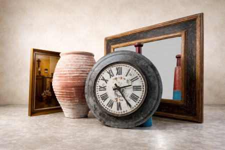 C19th Zinc Tower Clock
